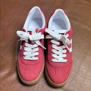 Tommy Hilfiger Red and White Sneakers